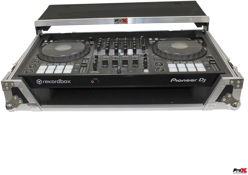 ProX XS-DDJ1000W for Pioneer DJ DDJ-1000 SRT & DDJ1000SRT Flight Travel Hard Road Gig Ready Case w/ 1U Rack Space & Low Profile Penn-Elcom Wheels