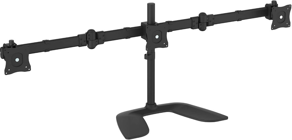 StarTech.com Triple Monitor Stand - Articulating - For Monitors 13' to 27' Adjustable VESA Computer Monitor Stand for 3 Monitor Setup - Steel - Black (ARMBARTRIO2)
