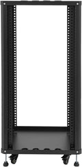 22U Server Rack with Wheels&Leveling Feet,Freestanding Rolling Open Frame IT Network Server Cabinet Rack Shelf for Audio Video Music Recording Computer AV Data & IT Equipment,Up to 300 Lbs Load,Black