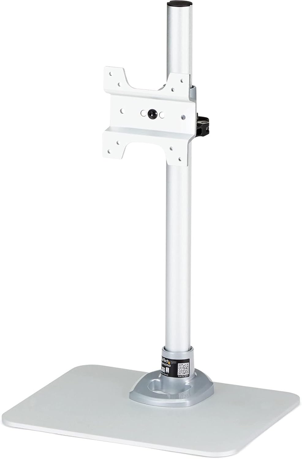 StarTech.com Single Monitor Stand, Adjustable, Supports UHD, iMac and Apple Thunderbolt Displays from 12'' to 34' (30.9lb/14kg), Premium Single Screen VESA Monitor Mount Stand, Silver, TAA