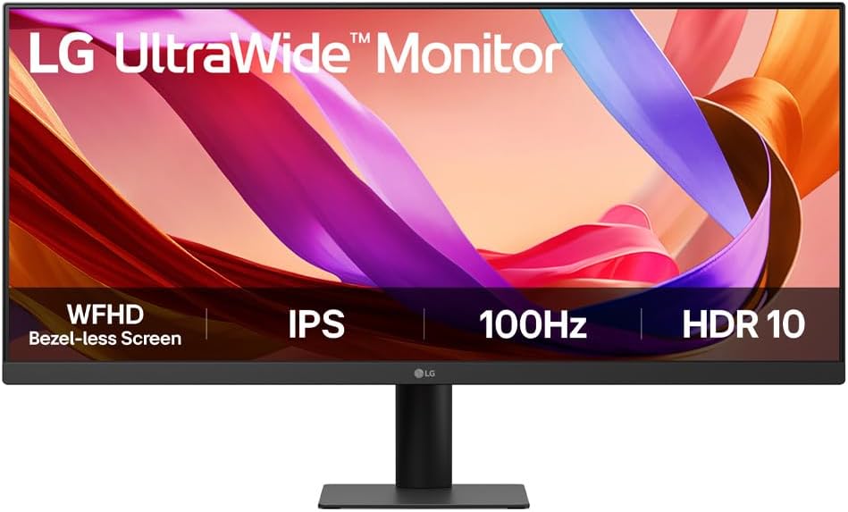 LG UltraWide Monitor 29U511A – 29' WFHD (2560x1080) IPS Display, 100Hz, sRGB 99%, HDR10, Eye Care, Height Adjustable Stand, 21:9 Ultrawide Screen for Multitasking, Home Office