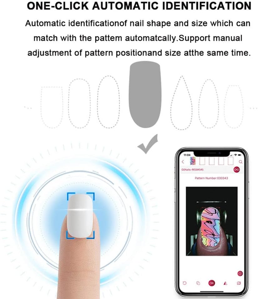 3D Smart Automatic Nail Printer Machine,Nail Art Printer, Support WiFi/DIY/USB, Multifunction Portable Mobile Nail Painting Machine for Kid/Nail Studio/Manicurist/Nail