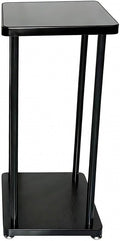 Modern Minimalist Black Speaker Stand Home Audio Dual Shelf Rack Multi-Functional Universal Various Audio Equipment(38 * 33 * 71cm)