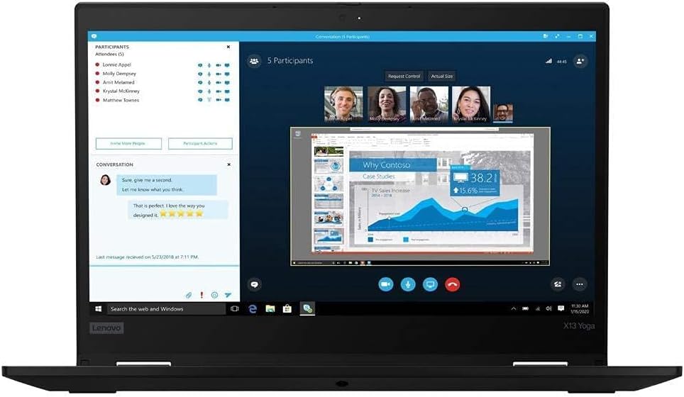 Lenovo ThinkPad X13 Yoga Gen 1 13.3' Touchscreen 2 in 1 Notebook, Intel Core i5-10210U, 8GB RAM, 256GB SSD (20SX002AUS) (Renewed)