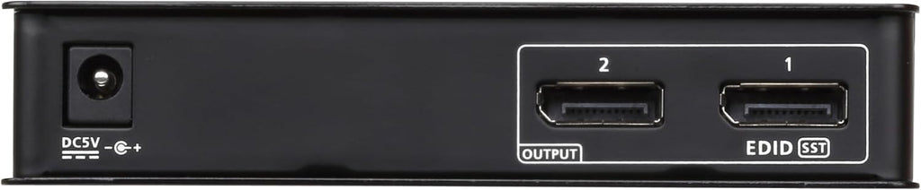 ATEN VS192 2-Port True 4K DisplayPort Splitter SST Split or MST Extended Display - Connect 1 DP Source to 2 Display Port Computer Monitor - TAA Compliant - Metal