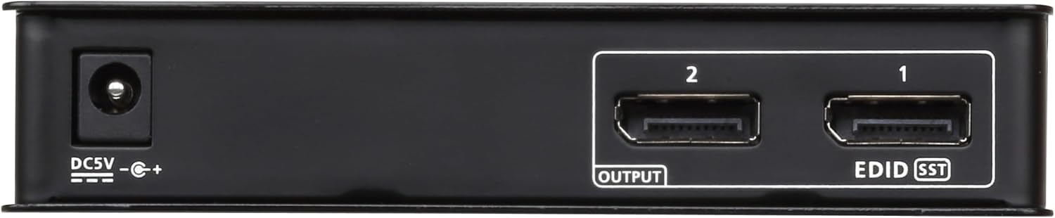 ATEN VS192 2-Port True 4K DisplayPort Splitter SST Split or MST Extended Display - Connect 1 DP Source to 2 Display Port Computer Monitor - TAA Compliant - Metal