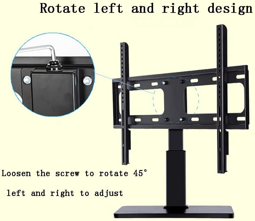 Cabinet Table Base for 32' - 60' Tv Adjustable Heights Swivel 90° Tabletop Pedestal Tv Bracket Mount Holds 35KgB