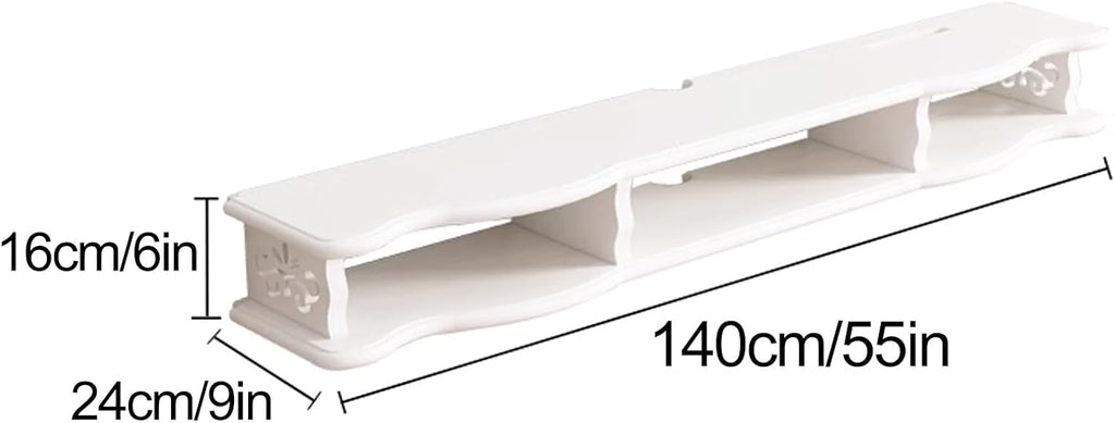 Floating TV Stand, Wall Mounted TV Shelf Ntertainment Media Center TV Unit Audio and Video Equipment Rack for Media Room Gaming Room and Home, for 32-75in TVs (Size : 140x24x16cm/55x9x6in)