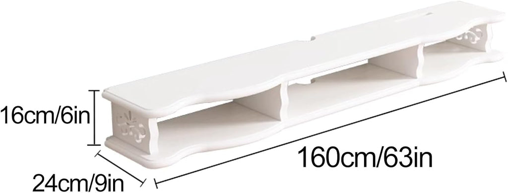 Floating TV Stand, Wall Mounted TV Shelf Ntertainment Media Center TV Unit Audio and Video Equipment Rack for Media Room Gaming Room and Home, for 32-75in TVs (Size : 160x24x16cm/63x9x6in)