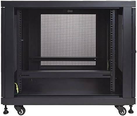 NavePoint 12U Network Cabinet with Wheels 33' Deep, 18U Wall Mount Server Rack with Locking Perforated Door, 19 Inch Rack for IT Equipment, 12U Network Rack Enclosure, 1000lbs Capacity, Black