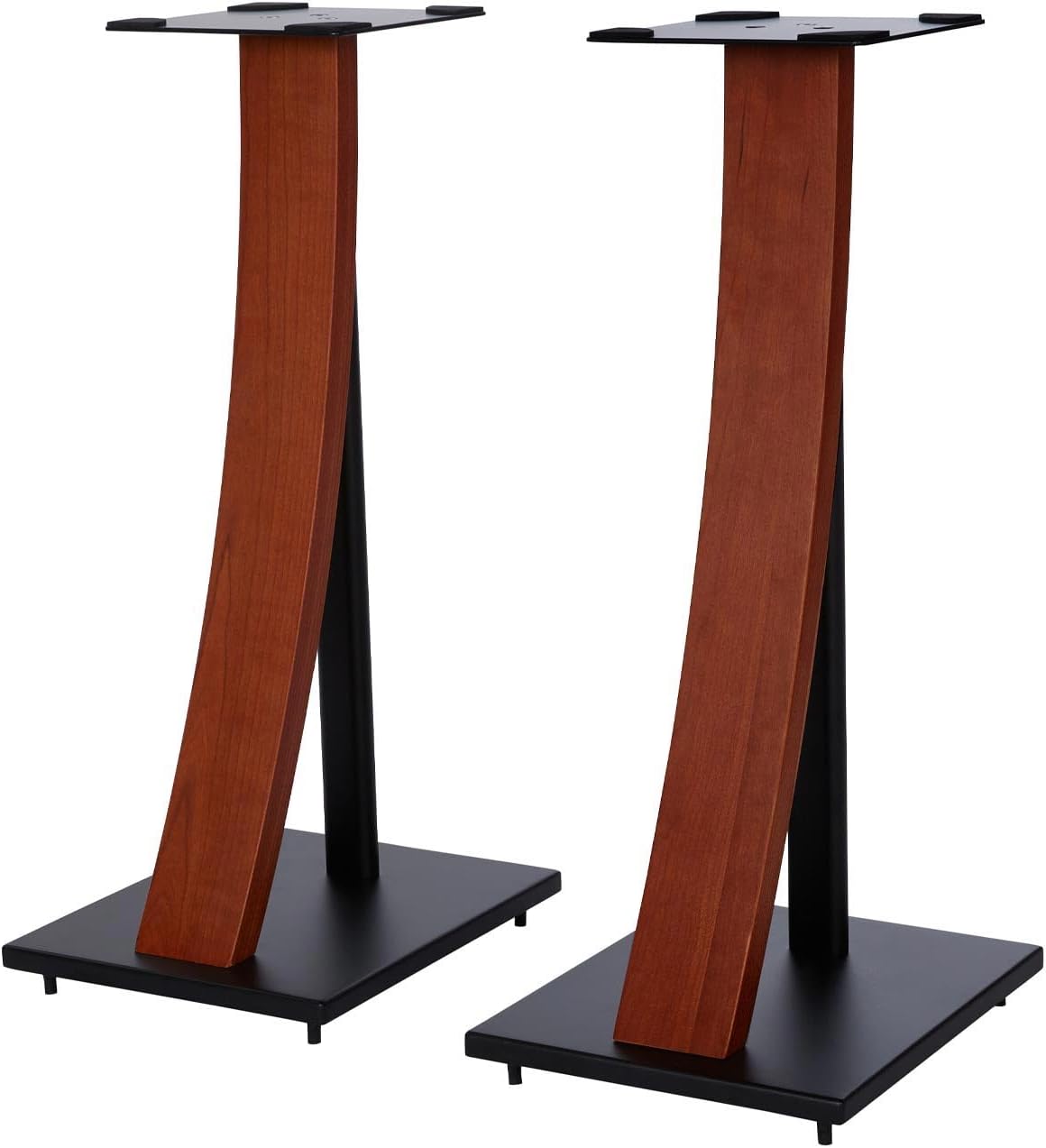 EXIMUS One Pair Fixed Height Universal Speaker Floor Stands with Real Wood - Cedar - 290 Series