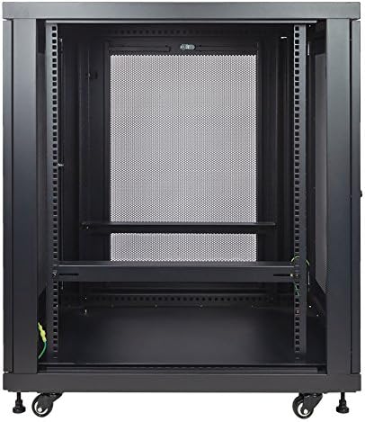 NavePoint 18U Network Cabinet with Wheels 33' Deep, 18U Wall Mount Server Rack with Locking Perforated Door, 19 Inch Rack for IT Equipment, 18U Network Rack Enclosure, 1000lbs Capacity, Black