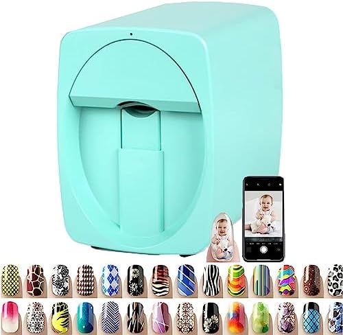 Professional 3D Nail Printer Mini Printer for Nails, Multifunction Portable Mobile Nail Painting Machine for Kid/Nail Studio/Manicurist/Nail Lovers,White