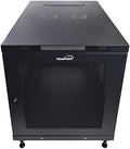 NavePoint 12U Network Cabinet with Wheels 33' Deep, 18U Wall Mount Server Rack with Locking Perforated Door, 19 Inch Rack for IT Equipment, 12U Network Rack Enclosure, 1000lbs Capacity, Black