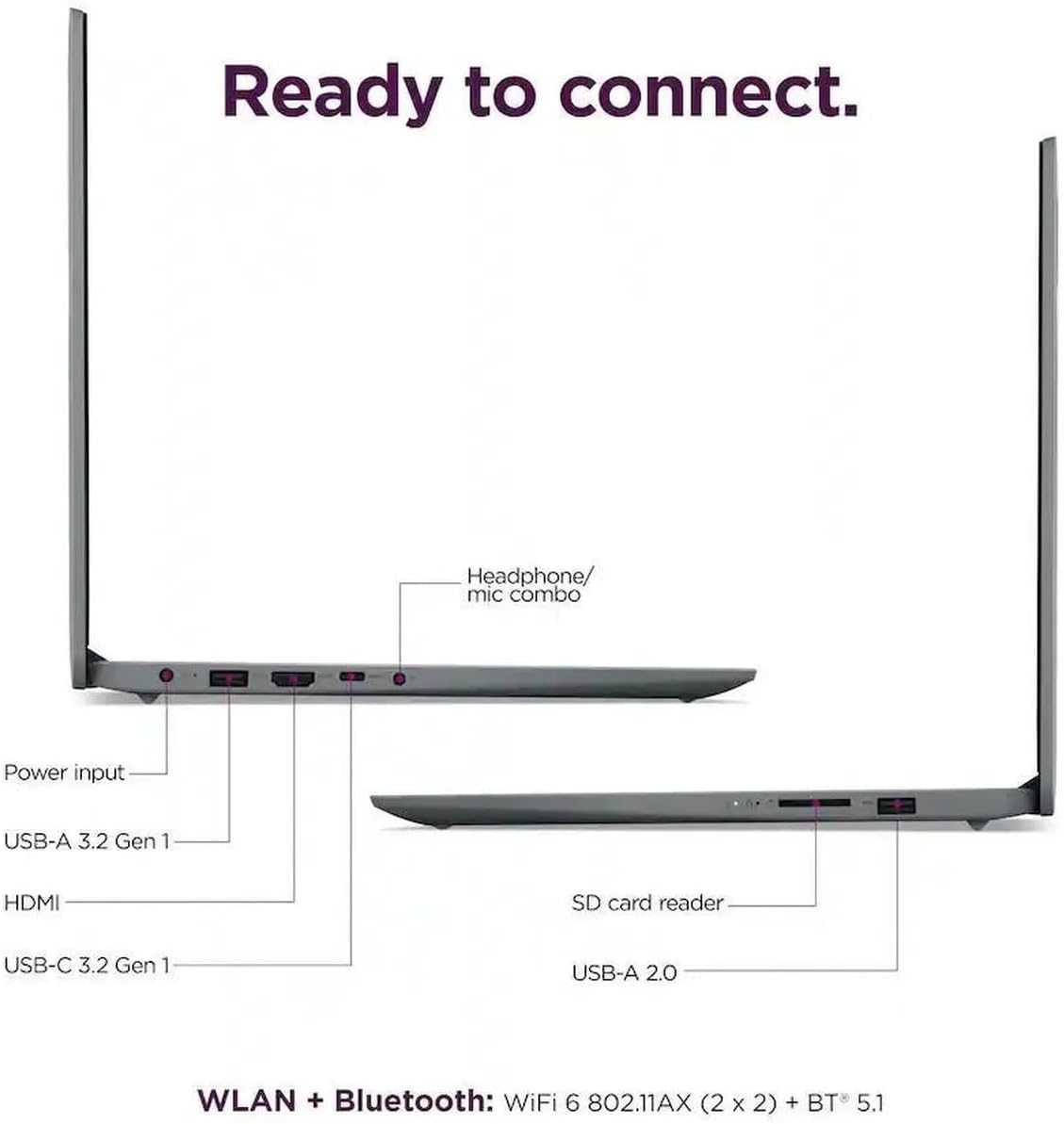 Lenovo IdeaPad 1i 15.6' Full HD Laptop|Intel Core i5-1335U|Intel Iris Xe Graphics|Webcam|Copilot|Grey| 16GB RAM | 256GB SSD |Windows 11 Home |Bundle with HDMI Cable