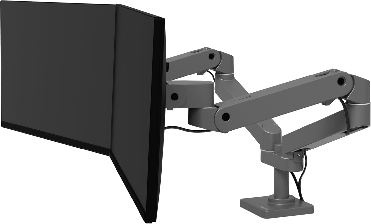 Ergotron – Upgraded LX Pro Premium Dual Monitor Arm, VESA Desk Mount – for 2 Monitors Up to 27 Inches, 4 to 20 lbs Each – Dark Grey