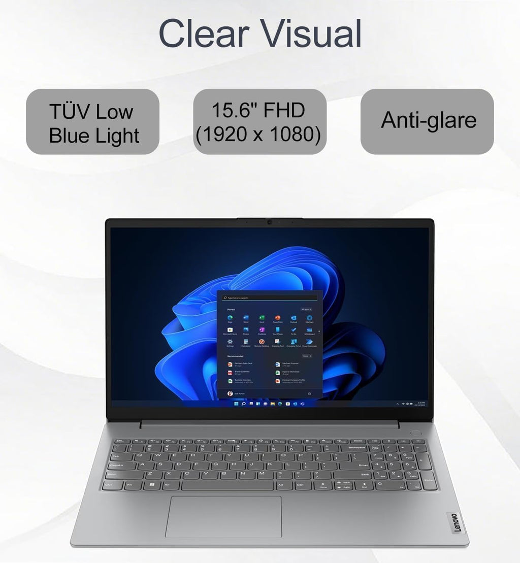 Lenovo Laptop V15 for Business and Student (15.6' FHD Anti-Glare, AMD Ryzen 5 7520U (> Intel i5-1235U), 16GB DDR5 RAM, 512GB SSD), Numeric Keypad, Webcam Ethernet, Wi-Fi 6, Win 11 Pro (Renewed)
