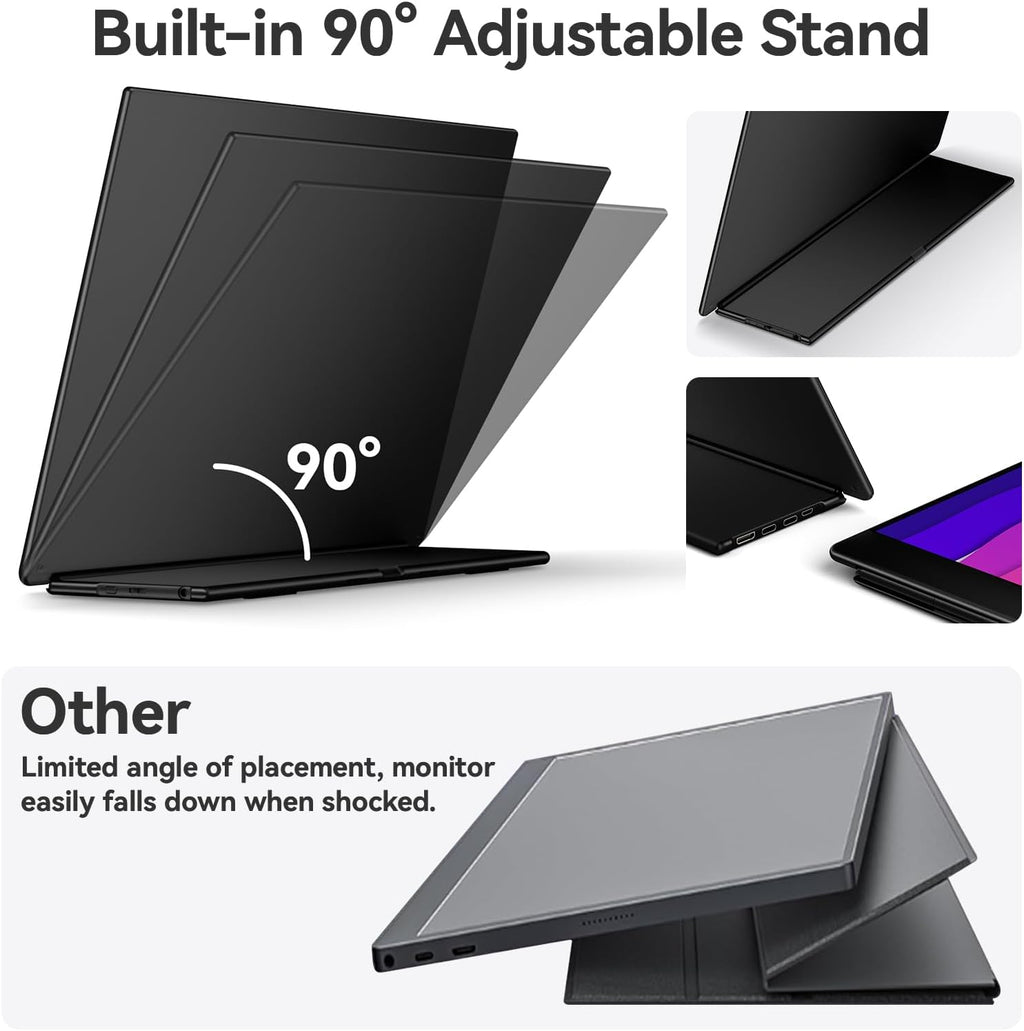 EHOMEWEI Q1g Pro 260Hz QLED 2.5K Portable Gaming Monitor, 15.6' 400Nit Brightness 16:9 Display 2560 * 1440 100% DCI-P3 for Working/Gaming/Travel Phone/Switch/Windows MacOS