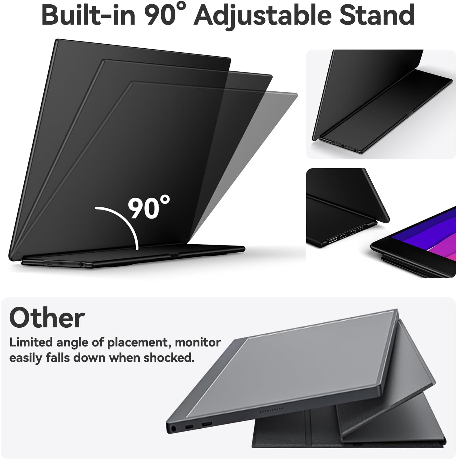 EHOMEWEI Q1g Pro 260Hz QLED 2.5K Portable Gaming Monitor, 15.6' 400Nit Brightness 16:9 Display 2560 * 1440 100% DCI-P3 for Working/Gaming/Travel Phone/Switch/Windows MacOS