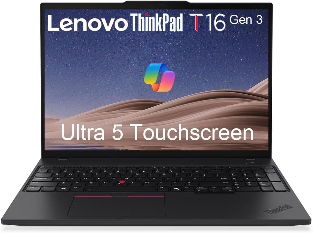 Lenovo ThinkPad T16 Business AI PC Laptop, 16' FHD+ Touchscreen, Intel 12-Core Ultra 5 125U (> i7-1355U), 5MP IR Webcam, IST Computer Customized 16GB/32GB/64GB DDR5 RAM, 512GB/1TB/2TB SSD, Win 11 Pro