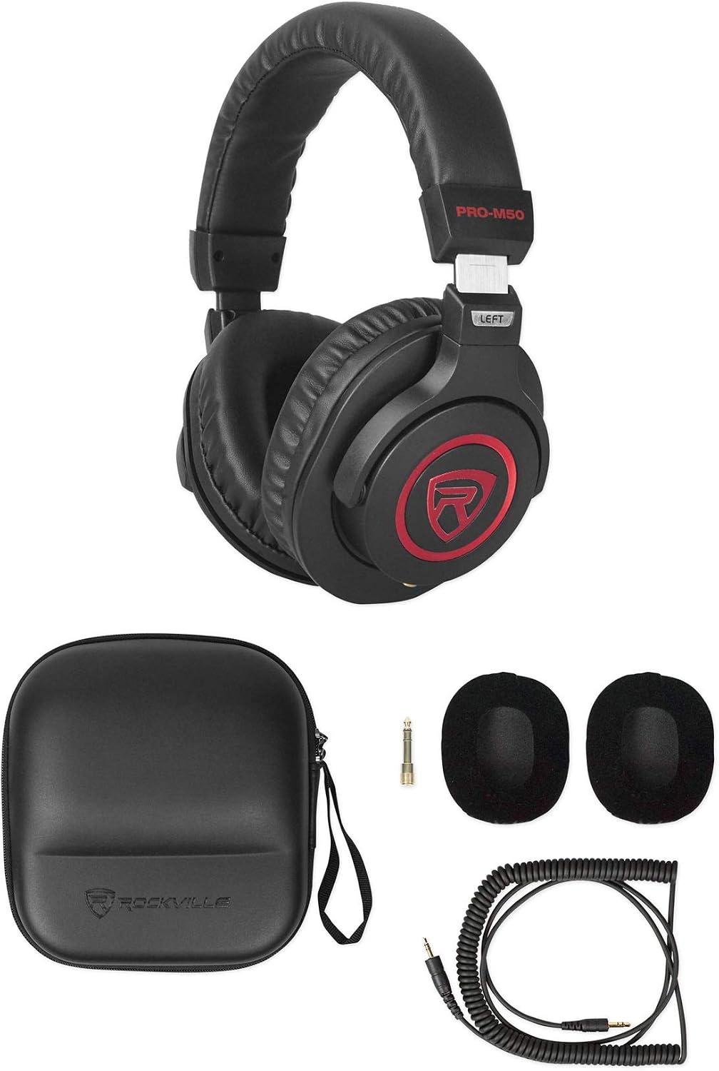 Audiosavings Bundle: Focusrite Scarlett Solo 4th Gen Studio Recording USB Audio Interface Bundle with Rockville RDTS Microphone Stand+RCM SR Studio/Recording Microphone+PRO-M50 SR Headphone (4 Items)