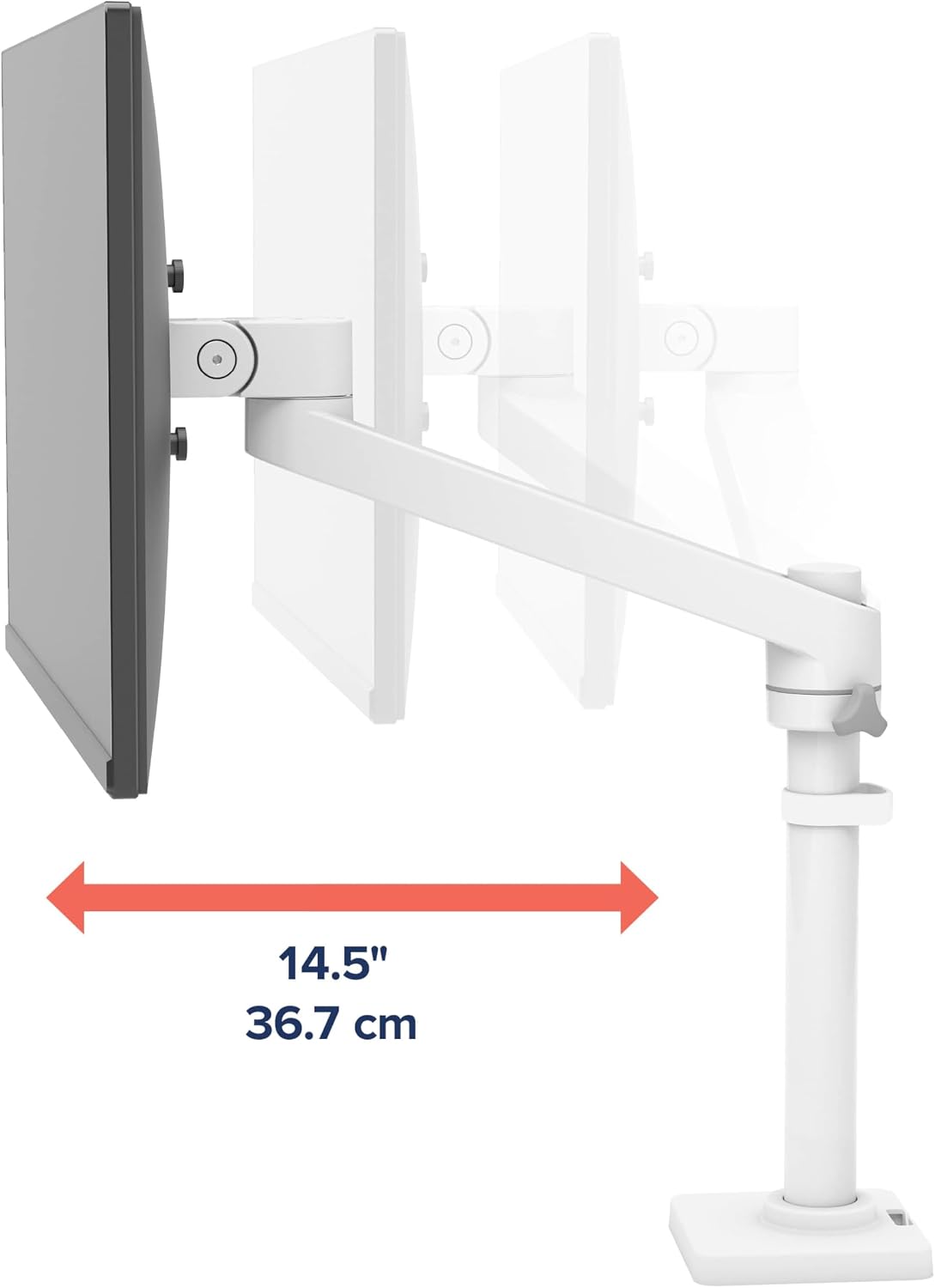 Ergotron – NX Single Monitor Arm, VESA Desk Mount – for Monitors Up to 34 Inches, 0 to 18 lbs – White