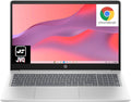 HP 15.6'' HD Chromebook Laptop, Intel Processor N200, 8GB RAM, 64GB eMMC + 64GB Card, Webcam, WiFi, Zoom Meeting, Bluetooth, USB-A&C, Chrome OS- Natural Silver