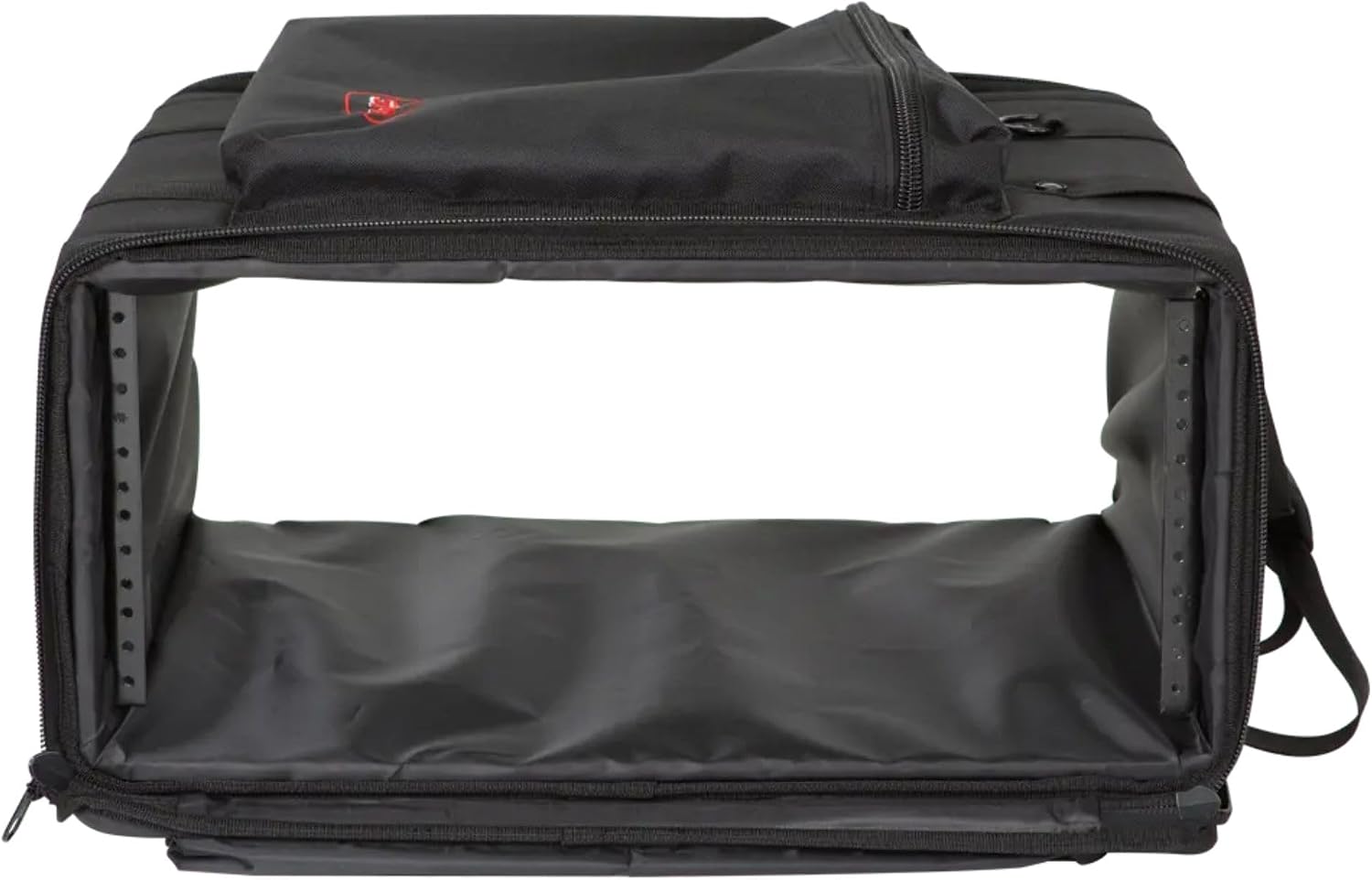 SKB Cases 4U Soft Rack Case for Wireless Microphone Systems with Steel Rails, Heavy Duty Zippers, Outer Pocket and Shoulder Straps, Black