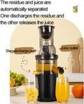 Slow Masticating Juicer, 85mm Wide Chute Cold Press Juicer Machine with 98% High Juice Yield, 500W Motor, Easy To Clean, Dual Strainer System for Fruits Vegetables Celery Carrot (Pearl White)