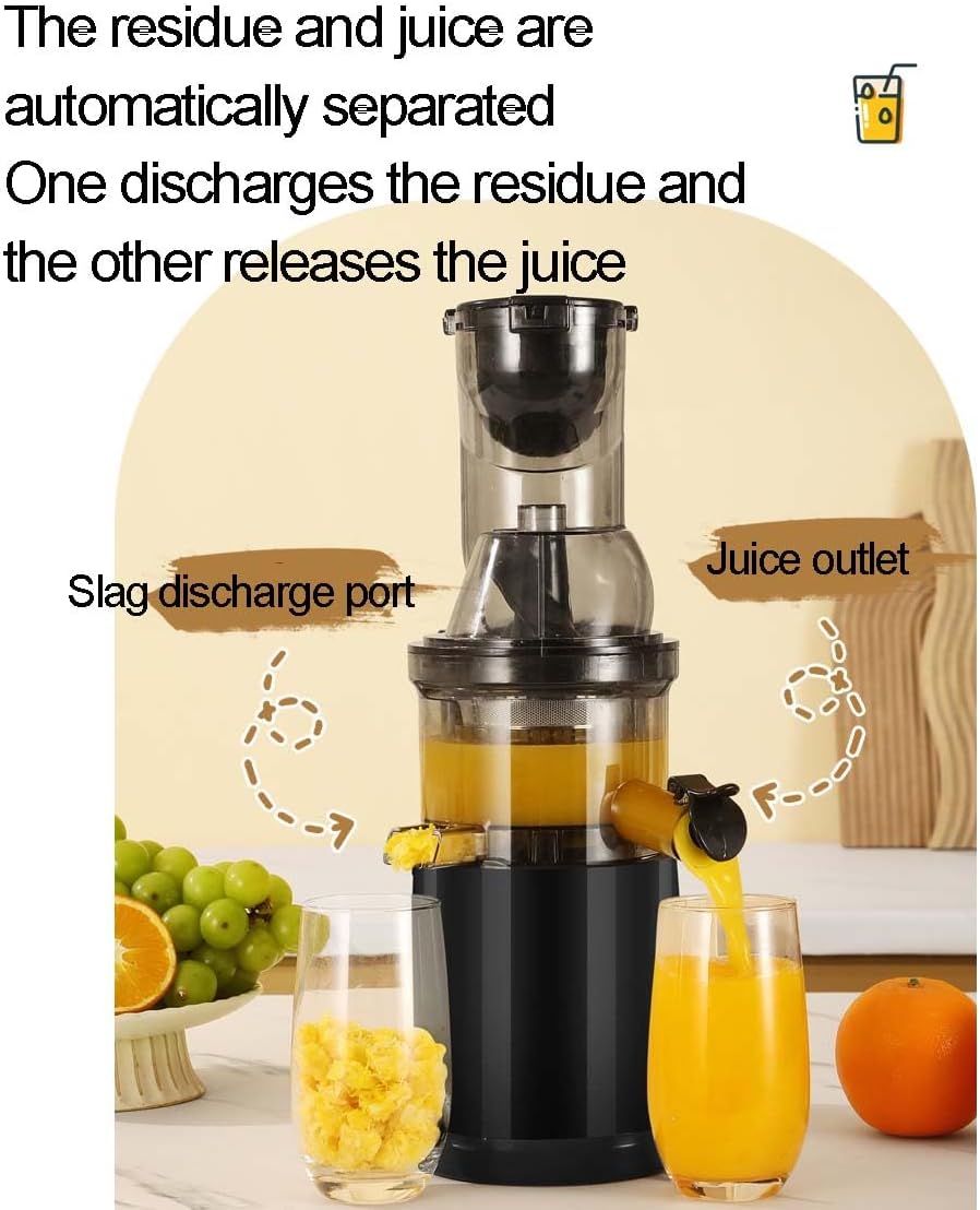 Slow Masticating Juicer, 85mm Wide Chute Cold Press Juicer Machine with 98% High Juice Yield, 500W Motor, Easy To Clean, Dual Strainer System for Fruits Vegetables Celery Carrot (Pearl White)