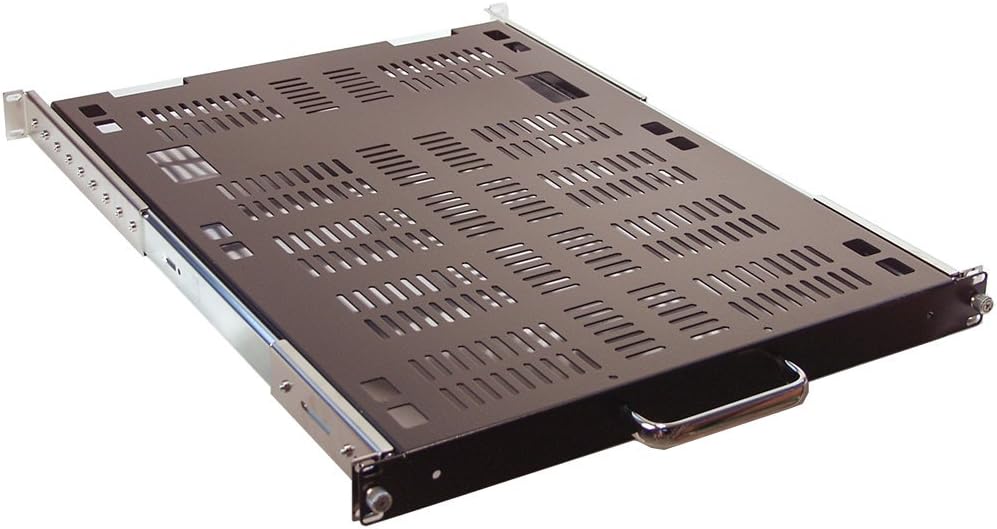 RSF1041LC 1U Rackmount 24 inch deep Vented Sliding Shelf for Industrial 19 inch Server Rack up to 30 inch deep.