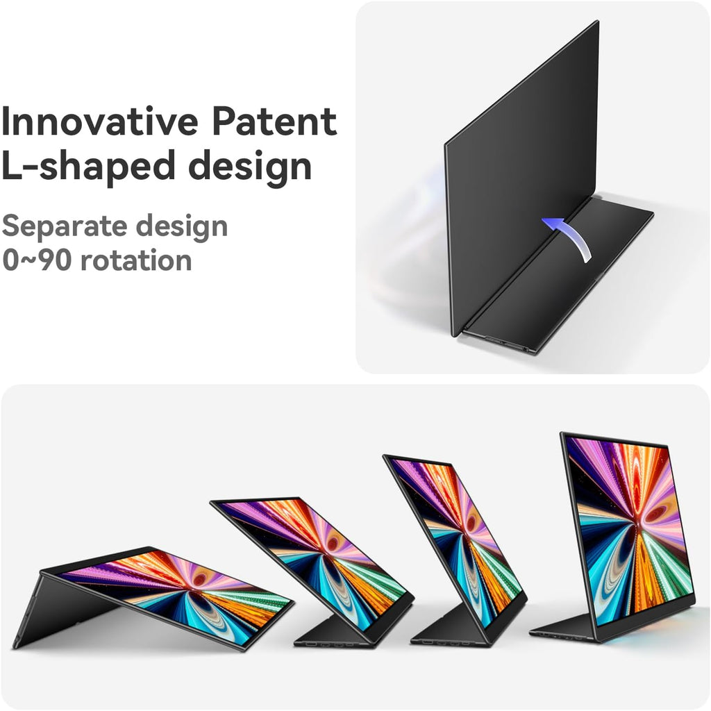 EHOMEWEI Q5 16' 2.5K 120Hz Portable Monitor, QLED 100% DCI-P3 Nano Matte Anti-Glare, Ultra-Slim Aluminum, Mac-Compatible for MacBook Pro/Air, iPad, Laptop, Windows Desktop, Consoles