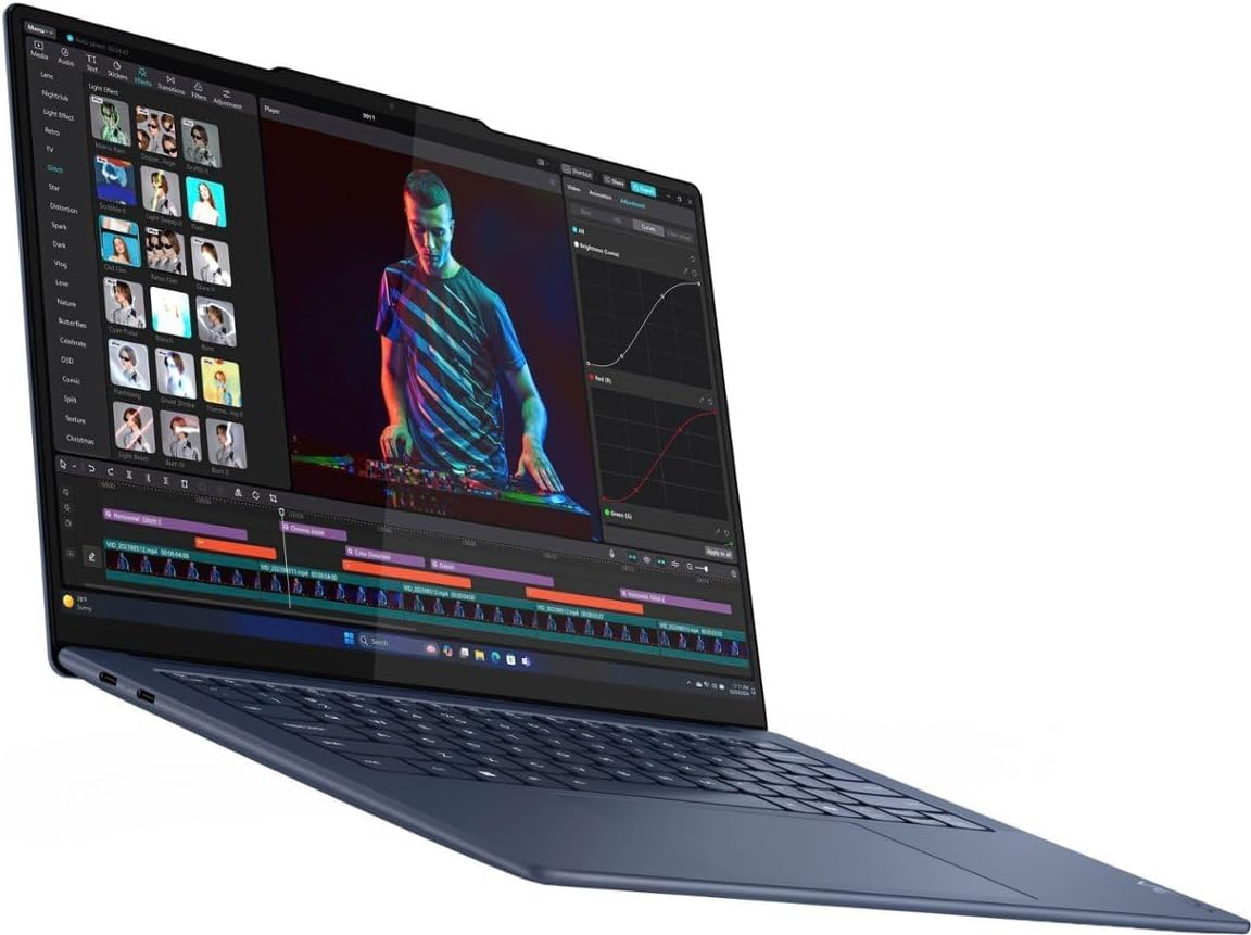Lenovo Yoga Slim 7X Copilot PC Laptop 14.5' Touchscreen OLED 3K 1000 nits Display (Snapdragon X Elite X1E-78-100, 16GB LPDDR5X, 512GB SSD, Backlit KB, WiFi 7, Win 11 Home) w/DKZ USB Port Expander