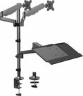 VIVO Black Dual Monitor Sit-Stand Height Adjustable Workstation, Standing Desk Mount with Pneumatic Spring, Holds 2 Screens up to 32 inches STAND-SIT2B