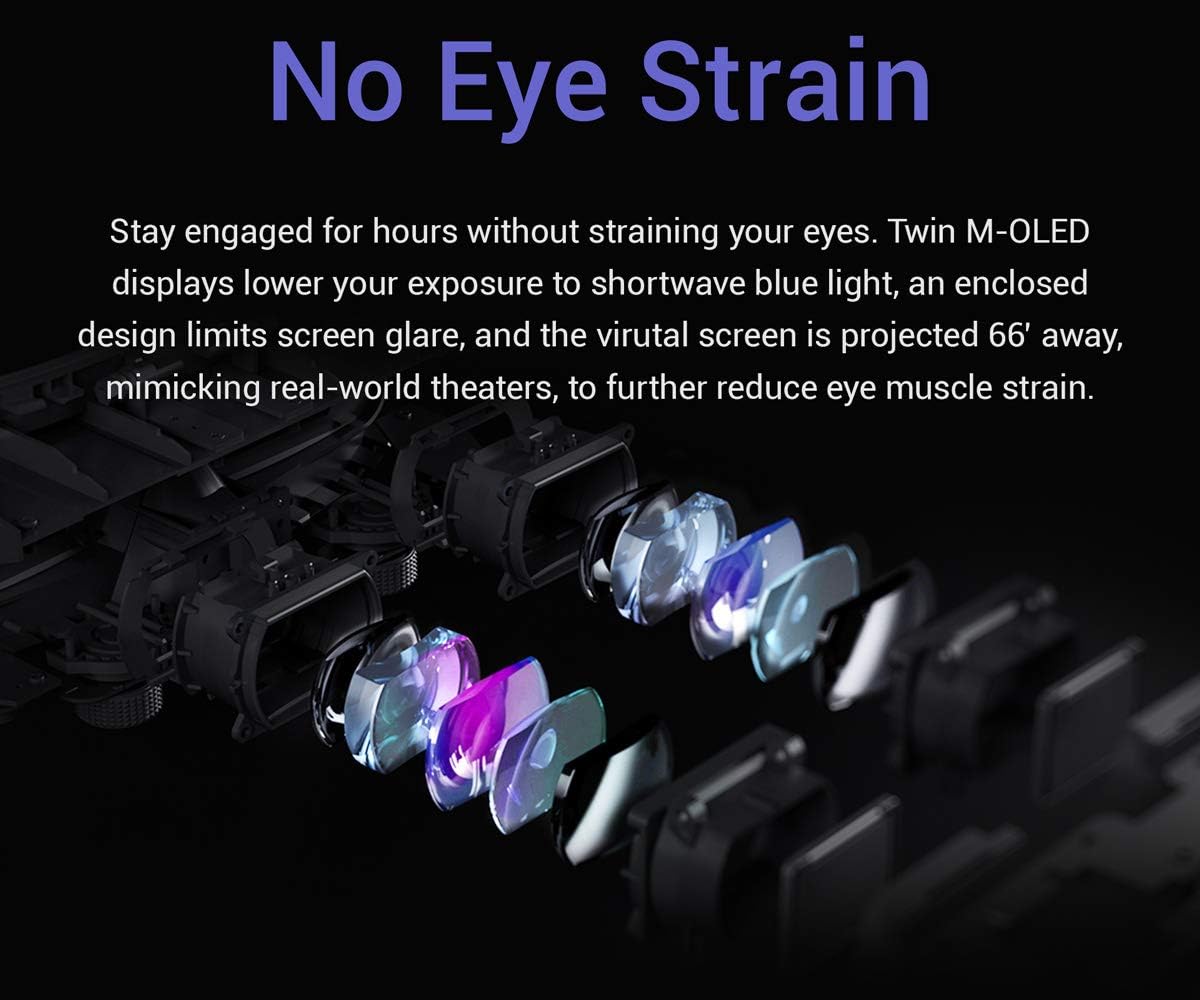 GOOVIS Young T2 Meta -Universe None VR HMD Monitor with HD M-OLED Display, Portable Privacy Cinema for Movies, Compatible with Laptop PC Xbox Drone PS4 PS5 Nintendo Games Set-top Box Smartphone