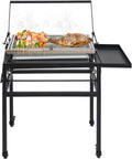 Folding Charcoal Flip Grill, Barbecue Grill Rotating Charcoal Grill with Flipping Basket, Portable Camping Charcoal BBQ Grill for Outdoor Camping, Picnic, Patio and Backyard Parties
