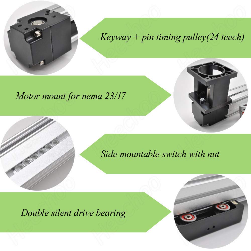High Speed 300 MM 12 INCH Stroke Belt Drive Linear Guide Rail Motion Slide Actuator Module for CNC Linear Position Kit