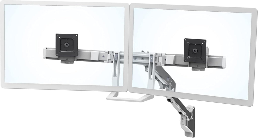 Ergotron – HX Dual Monitor Arm, VESA Wall Mount – for 2 Monitors Up to 32 Inches, 5 to 17.5 lbs Each – Polished Aluminum