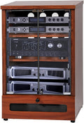 Wooden Media Cabinet & Stereo Stand - Stylish Record Player Shelf Audio Rack Tower (57x55x90cm) - Perfect for Home Theater & Vinyl Collection Storage