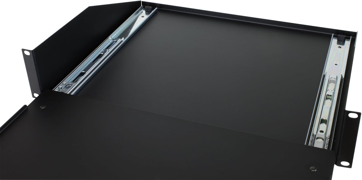 Penn Elcom R1194/2UK-SL 2 Space (2U) Sliding Rack Shelf/Keyboard Tray, 15 Inch Depth