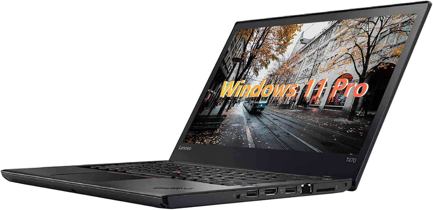 Lenovo ThinkPad T470 14' Laptop - Intel Core i5-6300, 16GB RAM, 512GB SSD, Webcam, Windows 11 Pro Business Notebook (Renewed)