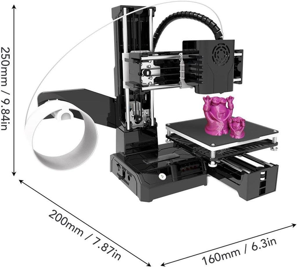 K9 3D Printer, Fast Heating 100x100x100mm Build Size 0.05mm Layer Resolution with Automatic Slicing Software, for Beginners and Kids (US Plug)