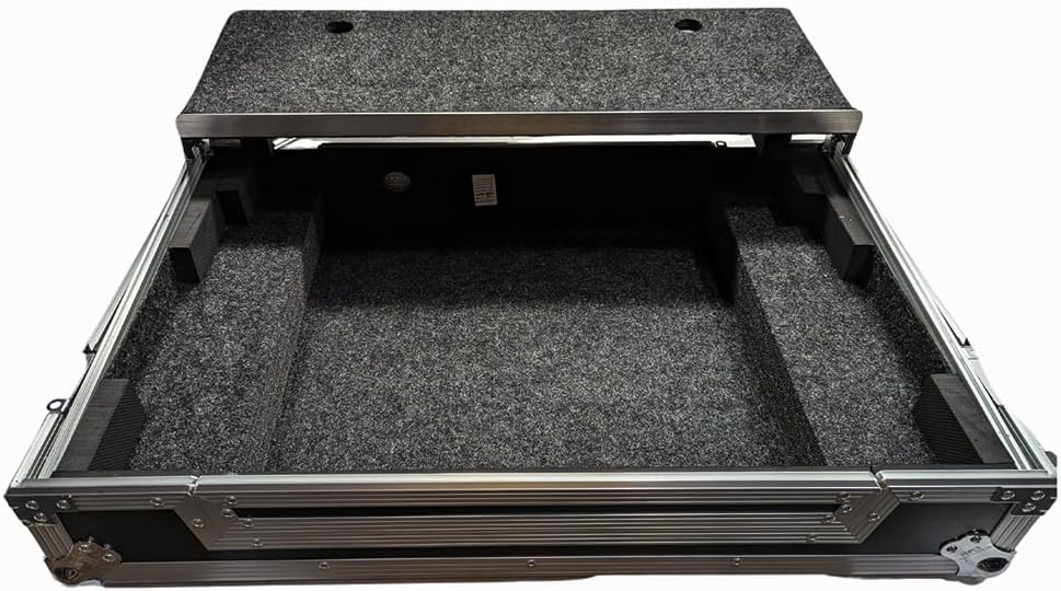 Harmony Cases HCDDJFX10LTW Compatible with DDJ-FLX10 4-Channel DJ Controller Custom DJ Case with Laptop Tray and Wheels