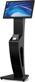CTA Sleek Floor Stand Kiosk for Monitors – Floor Stand with Printer Slot 15' to 32' up to 60lbs - for Check-in & POS Stations & More - Black (ADD-LDSLEEK)