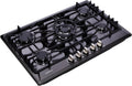 Gas Cooktop 30 Inch, Built-in 5 Burners Gas Stovetop Stainless Steel LPG/NG Convertible Gas Stove Dual Fuel Sealed Gas Cooktop - Black