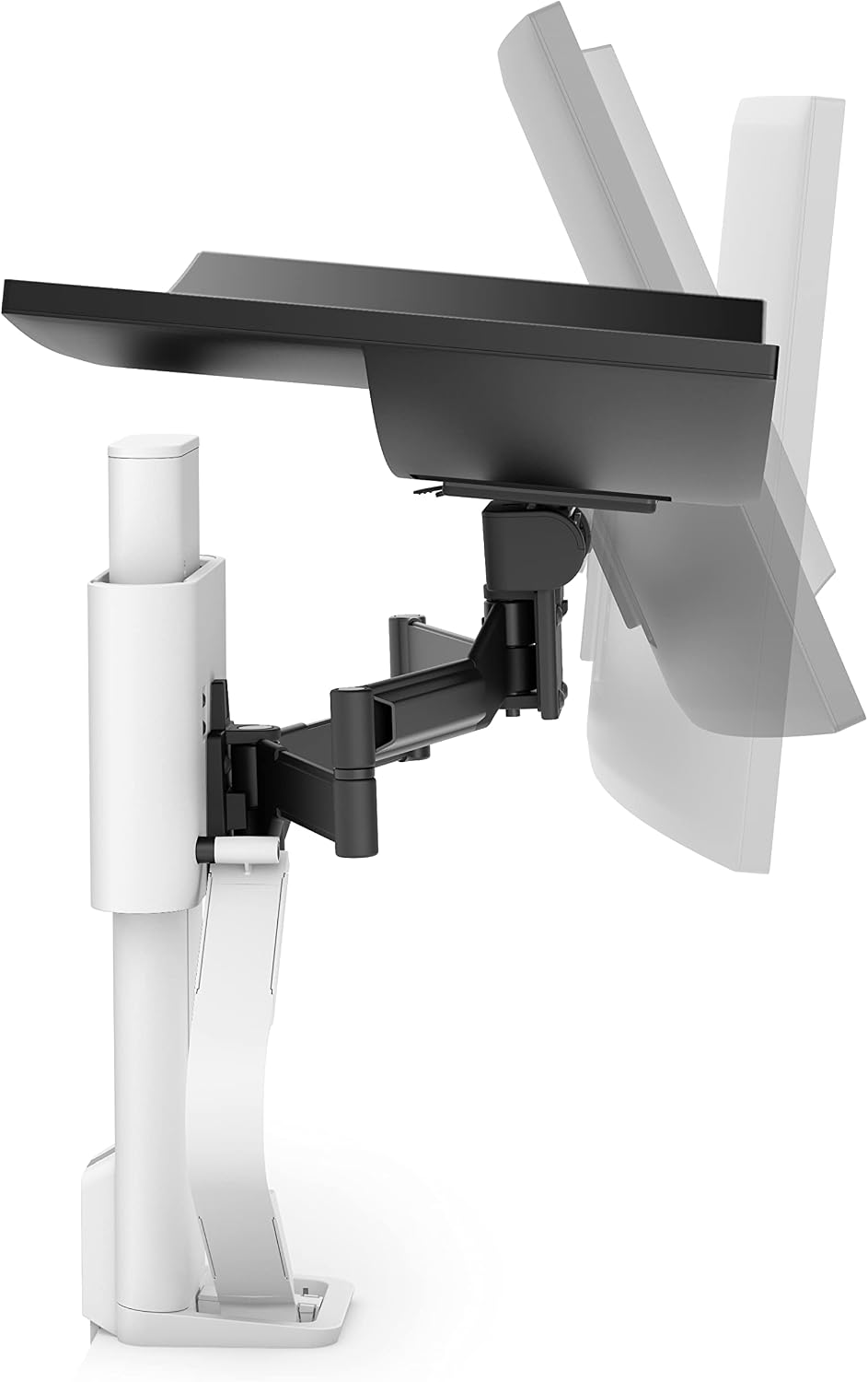 Ergotron – Trace™ Single Monitor Arm, VESA Desk Mount – for Monitors Up to 38 Inches, 6.5 to 21.5 lbs – White