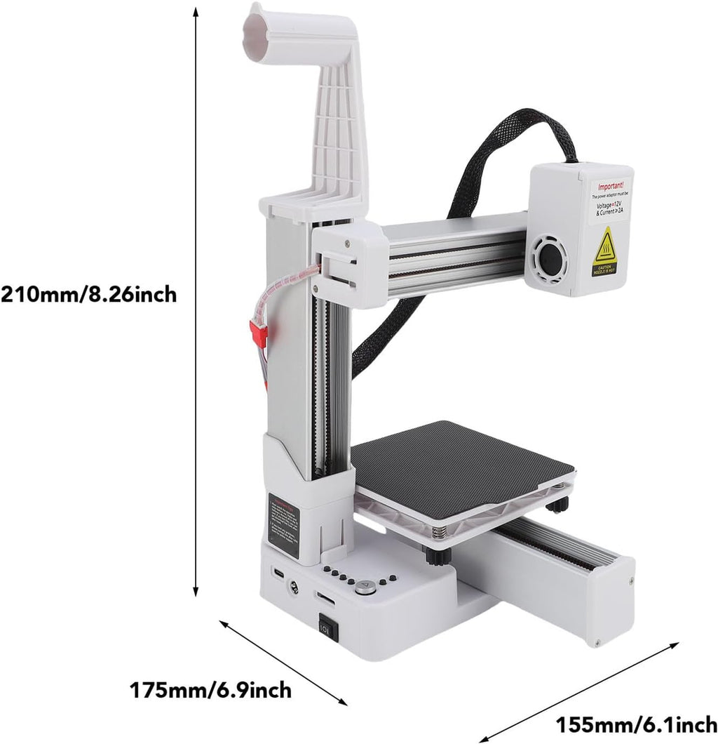 Gonetre Mini 3D Printer Portable High Accuracy Speed High Frequency Easy Assembly 3D Printing Machine for Beginners Kids Adults Compact Design 100x100x100mm Print Size (US Plug)