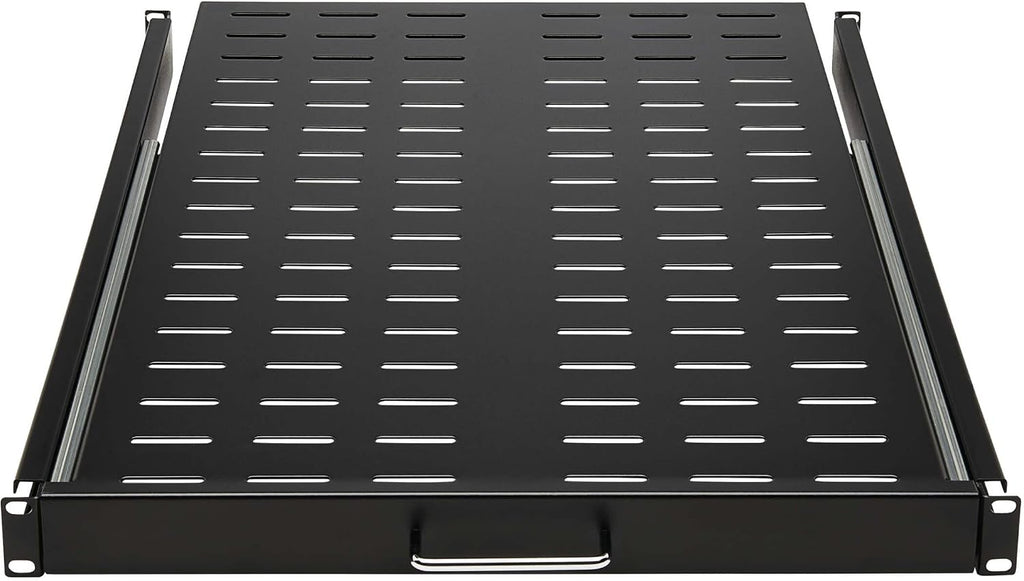 Tripp Lite 1U Sliding Steel Server Rack Enclosure Shelf, Vented Airflow Design, Mount Hardware Included, 28.3 inch Depth, 50 lb / 23 Kg Capacity, 5-Year Warranty (SRSHELF4PSLVENT)