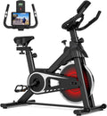 Exercise Bike,Adjustable Resistance Indoor Cycling Bike for Home Exercise - Stationary Bike with Smartphone Holder, LCD Display & Heart Rate Monitor