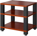 Audio Rack 1/2/3/4 Tier Stereo Rack Audio Equipment Rack Wooden Audio Rack Cabinet Open AV Cabinet Strong Audio-Video Shelving(Brown,3 Tier)